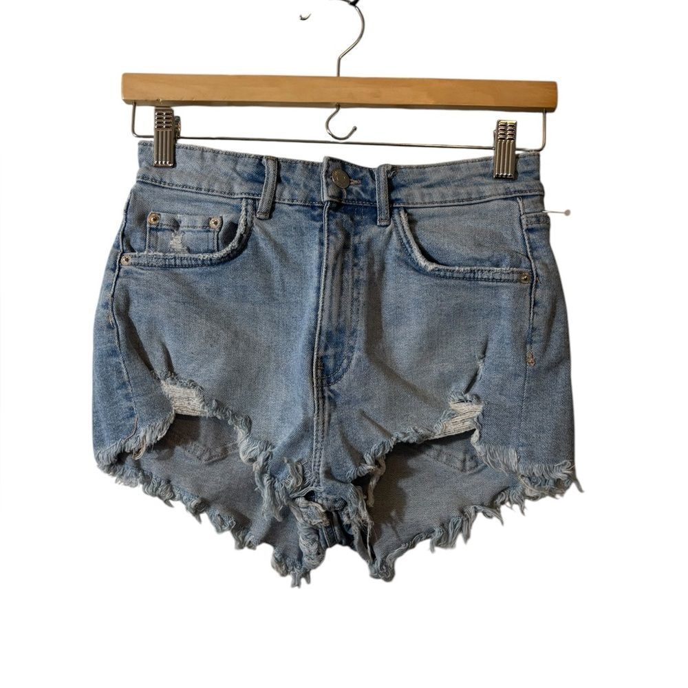 Zara blue denim jeans shorts 4